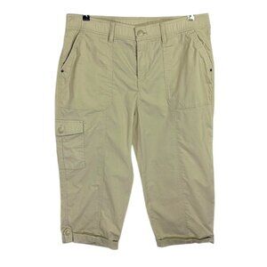 Chico's Beige Cargo Capri Pants Size 2P Stretch